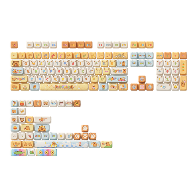 Akko Capybara Keycap Set PBT DYE Sublimation Matte Keycaps Animal Mechanical Gaming Keyboard Keycaps