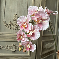 Bouquet de fleurs artificielles d'orchidées Phalaenopsis à 7 tiges, en plastique souple, haut de gamme, pour décoration de mariage et d'intérieur, transfrontalier