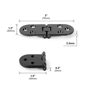 Kẽm Zlloy Gấp Bảng Bản Lề Vàng Đen Bạc 180 Độ Dày Vòng Góc Bản Lề Cho Đồ Nội Thất Cửa Tủ Bàn Flap - Product Image 4