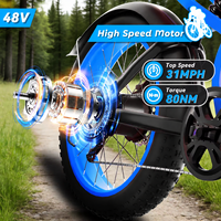 Vélo de montagne électrique hybride Bluvall SU8 en acier, roues de 20 pouces, batterie 48V/52V 16Ah/20Ah, double suspension, freins à disque hydrauliques