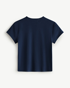 Camiseta de manga corta de verano para mujer con bordado Regular Fit 100% algodón de secado rápido transpirable Color sólido de Routine Vietnam - Product Image 2