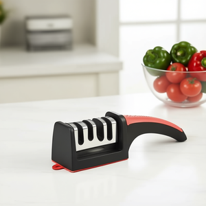 Aiguiseur de couteaux Myrva avec lames en acier inoxydable à grain grossier, outil d'affûtage manuel durable pour couteaux en métal, lavage à la main uniquement - Product Image 2