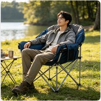 Chaise pliante d'extérieur portable, durable, confortable, moderne, rembourrée et épaissie pour le camping, la plage, les pique-niques, les voyages, le jardin, la terrasse, le parc
