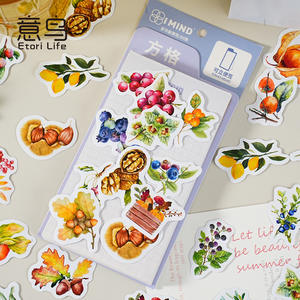 46 hojas por caja pegatinas en caja coleccionista de frutas retro <span class=keywords><strong>Goo</strong></span> tarjeta pegatinas manual álbum DIY sello decorativo pegatinas - Product Image 5