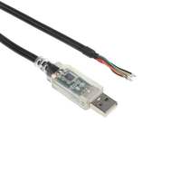 Kabel USB FTDI TTL-232Rg-Vsw3V3-We dengan LED Elektronik Terintegrasi 3.3V-50mA, Kabel USB ke UART Mendukung Sinyal Level Berbasis 6ft