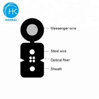 Cable de fibra óptica monomodo autosuficiente GJYXFCH FTTH Cable de mariposa de comunicación de caída plana