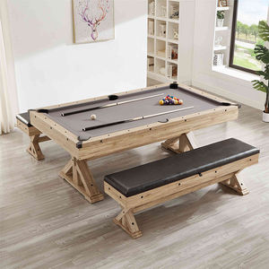 <span class=keywords><strong>Table</strong></span> de <span class=keywords><strong>billard</strong></span> 3 en 1 d'intérieur en bois MDF couleur 7FT avec chaises - Product Image 5