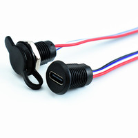 Prise femelle Type-C étanche à visser LN-006, port USB-C rond à montage sur panneau avec câbles pour applications marines et de camping-car