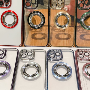 Custodia per telefono in Silicone magnetico con Design diamantato di lusso per <span class=keywords><strong>iPhone</strong></span> <span class=keywords><strong>14</strong></span> 15 Pro Max Cover protettiva per <span class=keywords><strong>fotocamera</strong></span> elettrolitica da ragazza - Product Image 2