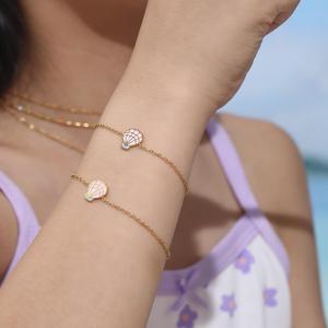 Gelang bayi lapis emas 18K, perhiasan gelang kaki anak perempuan, kalung cincin baja tahan karat trendi, gelang bayi modis lucu - Product Image 4