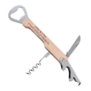 Khui rượu gỗ khắc logo cá nhân, quà tặng phù rể, mở nắp chai đa năng, quà tặng Ngày của Cha, quà cưới - Product Image 2