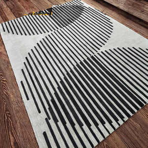 Alfombras de Interior Personalizadas de Alta Calidad, Alfombra Moderna de Pelo Largo con Diseño de Rayas de Poliéster y Acrílico para Sala de Estar y Hogar - Product Image 2