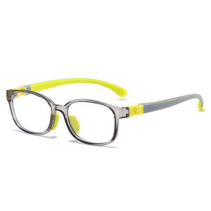 Gafas de Sol de silicona TR90 para niños, gafas de sol con forma de diamante óptico de acetato azul sólido/rojo, monturas de gafas para niños - Product Image 4