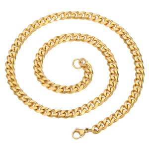 Classique <span class=keywords><strong>Chic</strong></span> Dainty Élégant Cubain Lien Chaîne pour Hommes Femmes Robuste Or Couleur En Acier Inoxydable Collier Ras Du <span class=keywords><strong>Cou</strong></span> <span class=keywords><strong>De</strong></span> Base Punk Bijoux - Product Image 6