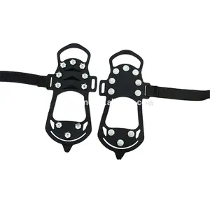 10 stups Studded chống trượt chống trượt Giày bao gồm gai crampon Grip băng tuyết Cleats giày dép cho leo núi leo núi