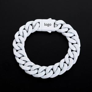 Pulsera cubana de pintura de Color de acero inoxidable DY, pulsera avanzada de acero de titanio que no se desvanece, pulsera de Hip Hop para hombres - Product Image 6