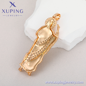 1113 Xuping Colgante de San Judas Tadeo con Pavé de Diamantes de Circonita Blanca y Colgantes de Nuestra Señora de la Santa Muerte - Product Image 4