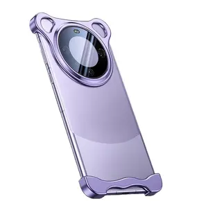 Trend tasarım alüminyum alaşım Lens Film köşe telefon kılıfı HuaWei Mate 60 için Pro Metal tampon darbeye kapak Mate 60 RS