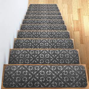 Sûr doux confortable garde les pieds confortables TPR auto-adhésif Protection de sol <span class=keywords><strong>escalier</strong></span> bande de roulement Polyester tapis tapis <span class=keywords><strong>pour</strong></span> escaliers - Product Image 4
