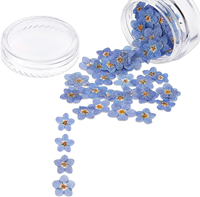 Fleurs de Myosotis séchées et pressées pour boucles d'oreilles pendantes Fête des Mères