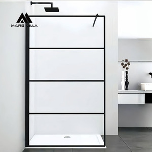 Porte <span class=keywords><strong>de</strong></span> <span class=keywords><strong>douche</strong></span> pivotante Mars Villa Project Rubbed Swing, avec verre standard CE, OEM, charnière, écran d'installation 72, 60 pouces - Product Image 1