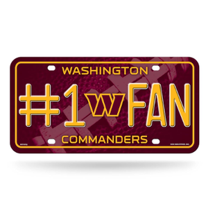Placa de Matrícula Personalizada de Alta Calidad de los Washington Commanders, Equipo de Fútbol Americano Número 32, 6 x 12 Pulgadas, Placa de Coche Unisex de Fútbol Americano - Product Image 1