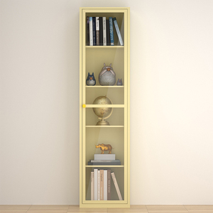 Étagère en acier Bibliothèques avec porte en verre Balcon Casiers Armoires en métal Maison Armoire de rangement pour salon Vitrine - Product Image 2