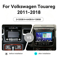 Autoradio Android 8 pouces avec écran tactile capacitif, CarPlay, Android Auto, WiFi/GPS intégrés, radio FM, pour tableau de bord VW Touareg 2011-2017