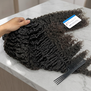 Extensiones de Cabello Rizado Birmano al por Mayor, Color Negro Natural, en Stock, 12-26 Pulgadas, 100% Cabello Humano, Proveedor Líder - Product Image 1