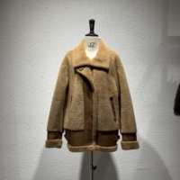 Blouson Aviateur Femme en Fausse Fourrure Écologique Ice Fox, Style Hip Hop, avec Empiècements en Cuir PU, Col Rabattu, Chaud et Oversize pour l'Hiver