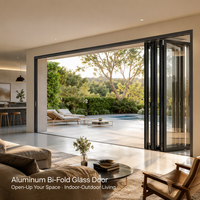 Porte coulissante en verre aluminium du sol au plafond, design moderne, écoénergétique, étanche, pour salon et patio, avec cadre robuste