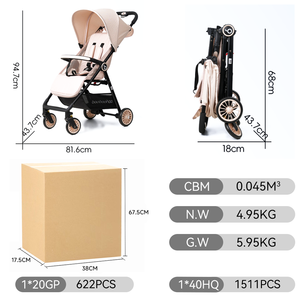 รถเข็นเด็กพับได้ <span class=keywords><strong>Baobaohao</strong></span> น้ำหนักเบา โครงอะลูมิเนียม ขนาดกะทัดรัด พกพาสะดวก ใช้ขึ้นเครื่องบินได้ - Product Image 5