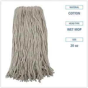 Têtes de balai en coton coupé de qualité supérieure, blanches, 20 oz, pour usage domestique (12 par carton) - Product Image 3