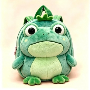 Sac à dos en peluche grenouille personnalisé, sac à dos en peluche grenouille pour enfants, sac à dos grenouille vert mignon pour tout-petits, sac d'école en peluche grenouille de dessin animé - Product Image 3