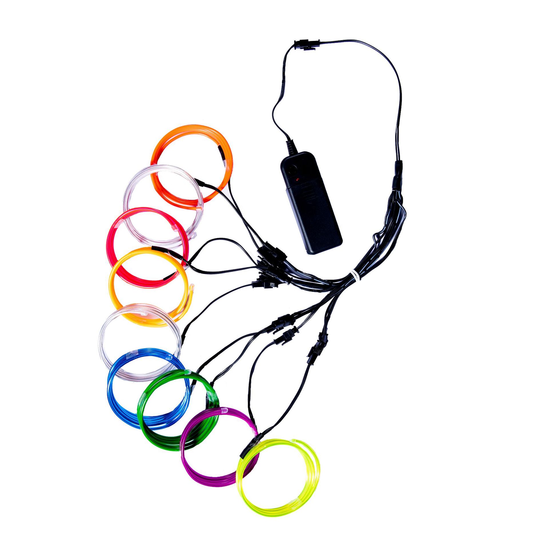 Электролюминесцентный провод 2,3 мм, неоновые автомобильные лампы с прошитыми краями, освещение для танцевальной вечеринки, Декор автомобиля, гибкие электролюминесцентные лампы, веревка, трубка