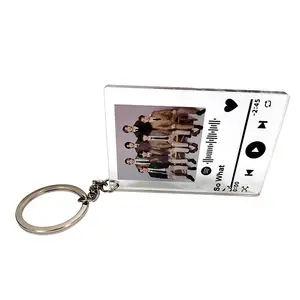 Custom Kpop Music Acrylic Keychain Scannable Music Keychain Personalized Photo Keychain Glif For Best Frinends