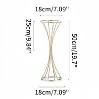 Vase trompette haut en métal doré pour centres de table de mariage, dîner et fête, support à fleurs doré pour décoration de fête et de maison
