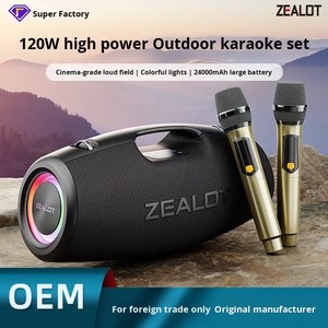 Caixa de Som Portátil Zealot 120W S78M com Karaokê, Bateria Grande de 24000mAh, À Prova D'água, Luz LED Colorida, Plástico, para Uso Externo - Product Image 2