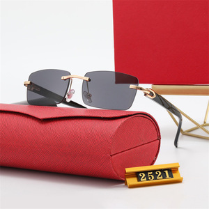 Luxury Buffalo Horn Pattern Rimless <b>Sunglasses</b> Men Women Designer Square Wholesale Fashion - Product Image 4
