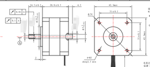 <span class=keywords><strong>Motor</strong></span> paso a paso híbrido NEMA 17 personalizable, alto par de 0,9 grados, certificado CE y RoHS para impresoras 3D - Product Image 6