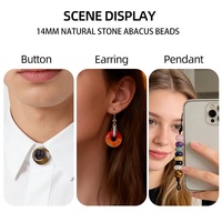 Perles rondes en pierre naturelle de 8*14mm à grand trou, type abaque, pour colliers, bracelets, boucles d'oreilles et artisanat DIY, perles en agate en forme de roue, perles lâches