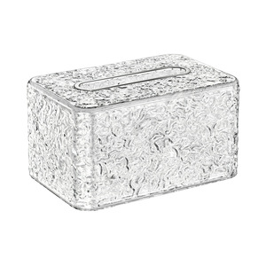 Imega Tissue Box Clear Acrylic With Texture Design For Desktop Living Room Use - Product Image 5