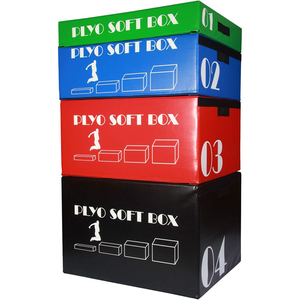 Ensemble de boîtes de saut plyométriques Tellus Fitness Premium en mousse souple, 4 boîtes, exercice de saut sur marche et de saut en boîte, Plyobox - Product Image 1
