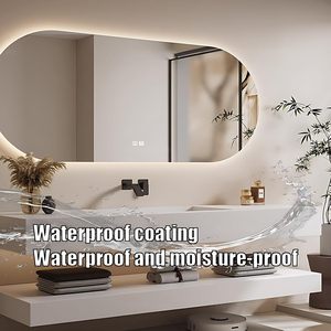 Meuble-lavabo mural moderne et minimaliste personnalisé pour salle de bain avec lavabo intégré et miroir rétroéclairé LED anti-buée - Product Image 5
