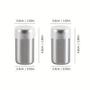 2 pièces, mini pots à épices en acier inoxydable, salières et poivrières portables pour l'extérieur - Product Image 3