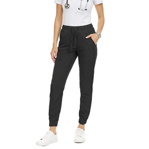 <b>Womens</b> Hospital Scrubs Joggers <b>Black</b> Cotton Polyester <b>Pants</b> with Pockets for Medical <b>Work</b> Uniforms - Product Image 3