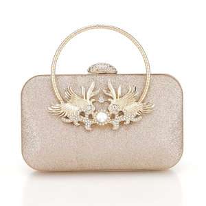 Pochette de soirée pour femme en PU avec cristaux étincelants, bandoulière, fermeture à bouton-pression, nouveau design tendance en strass pour les fêtes DAQI - Product Image 5