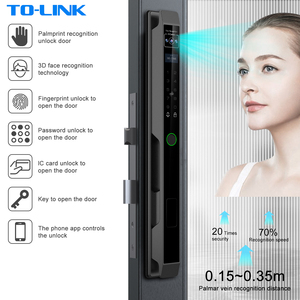 กุญแจการ์ดดิจิตอล Tolink ป้องกันน้ำ IP65 ระบบ Tuya Wifi <span class=keywords><strong>TTlock</strong></span> พร้อมระบบจดจำใบหน้า 3 มิติ ลายนิ้วมือ  สมาร์ทล็อคไฟฟ้าสำหรับประตูอลูมิเนียม - Product Image 3