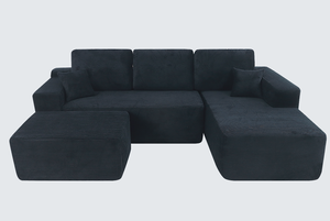 105.7" Cloud Sectional <b>Sofa</b> Set U-Shaped Modular Design Modern Fabric Upholstery for Apartment & Hotel Living/Bedroom Use - Product Image 6