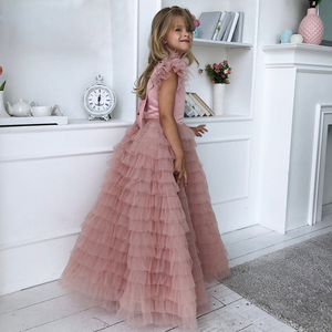 <span class=keywords><strong>Robe</strong></span> de bal longue de luxe pour petite fille, couleur rose et <span class=keywords><strong>blanche</strong></span>, style cupcake, robes de demoiselle d'honneur - Product Image 5